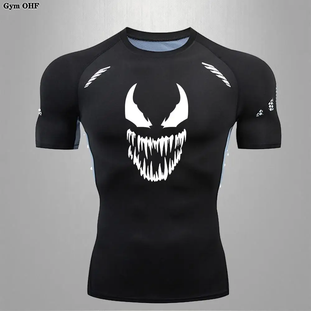 Short Sleeve Men Tops Rashguard Sportswear Compression Shirts Men Gym Running Training T-Shirt Fitness Jogging Workout Clothes