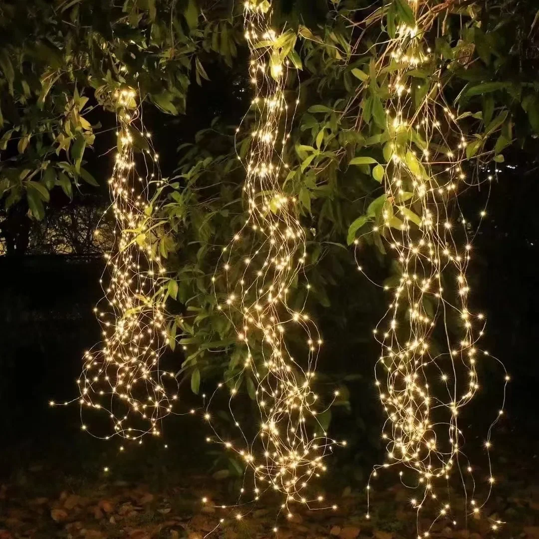 Imagem -02 - Fairy String Lights para Decoração de Natal Outdoor Waterfall Lights Indoor Curtain Led Lamp Decor 10branch 200 Leds