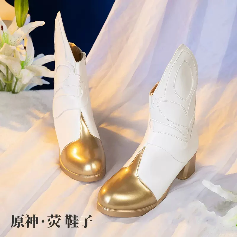 

Pre-Sale Cos Genshin Impact Anime Game Lumine Shoes Low Heel Shoes And Short Boots Cosplay Prop Shoes Accessory Customisatio