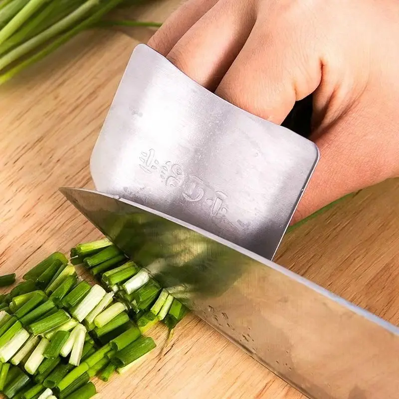2Pcs/ Household Vegetable Cutting Finger Protectors, Stainless Steel Anti-Cut Hand Guards, Hand Protection Gadget