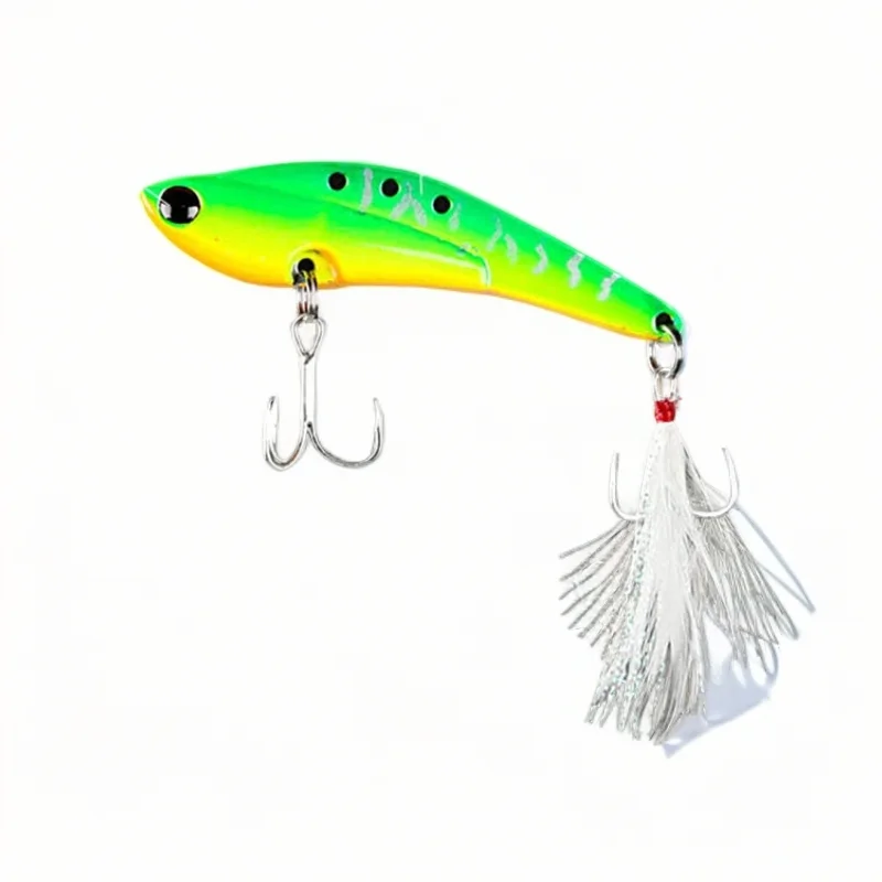 

Metal VIB Fishing Lure with Feather BKK Strength Hooks, Fishing Tackle, Swimbait Bass Wobbler, Sinking Bait, 13G, 18g, 25g, 30g