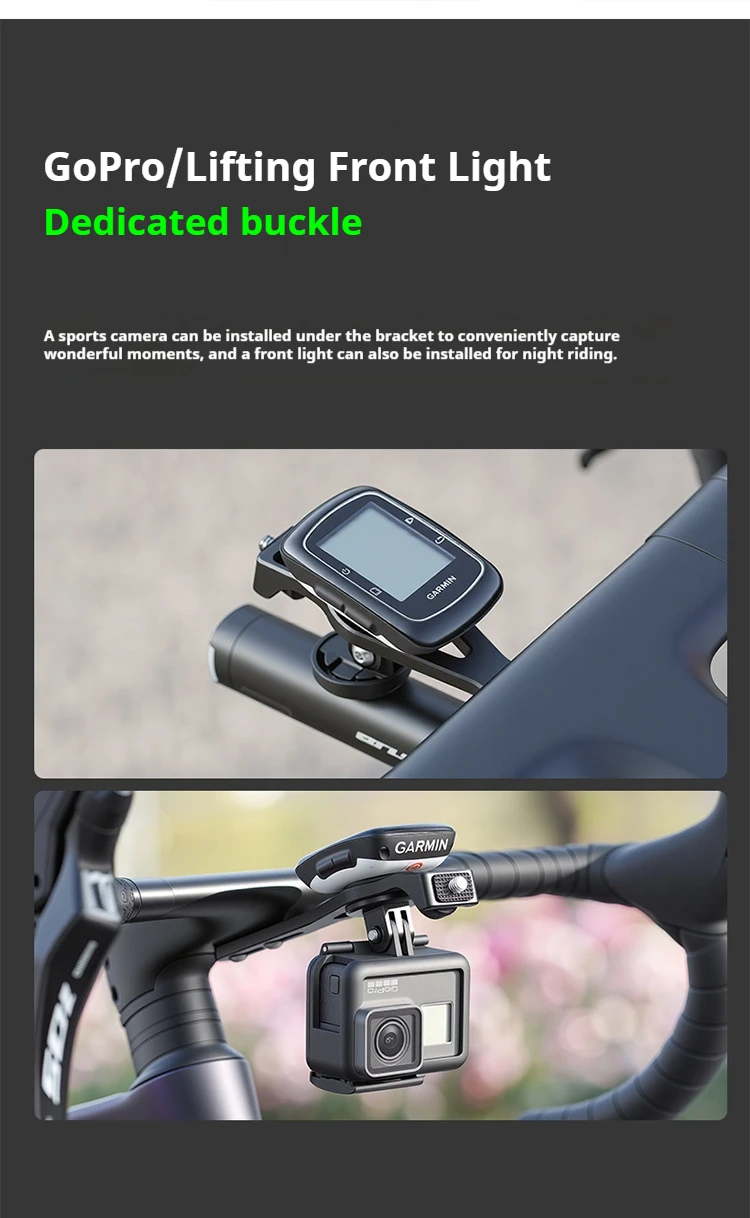 GUB MTB Rennrad-Lichthalterung aus Aluminiumlegierung, Drehbare Fahrrad-GPS-Halterung, Unterstützt 360-Grad-Kamera für Mountainbikes & Rennräder – Detail 13