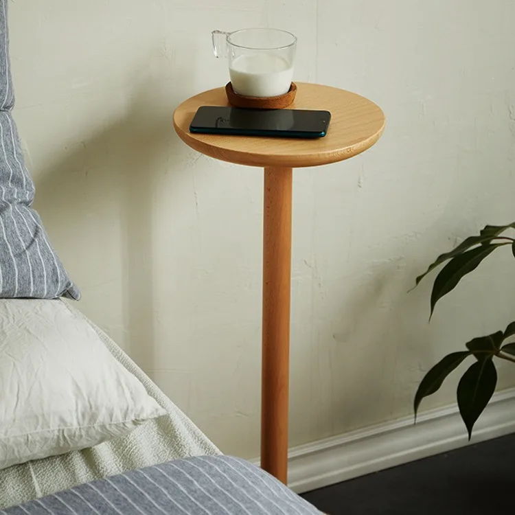Small coffee bedside minimalist side mini sofa side rack corner movable floor solid wood