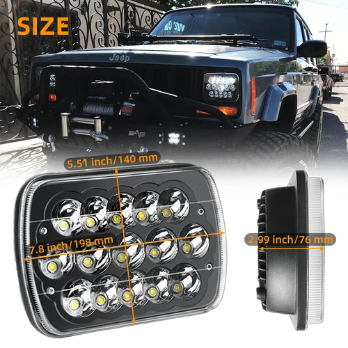 Imagen 2 del producto Faros delanteros LED de 5x7 ""7x6"" H6054 H5054 para Jeep Wrangler YJ Cherokee XJ Comanche MJ Savana S10 Blazer Express Van