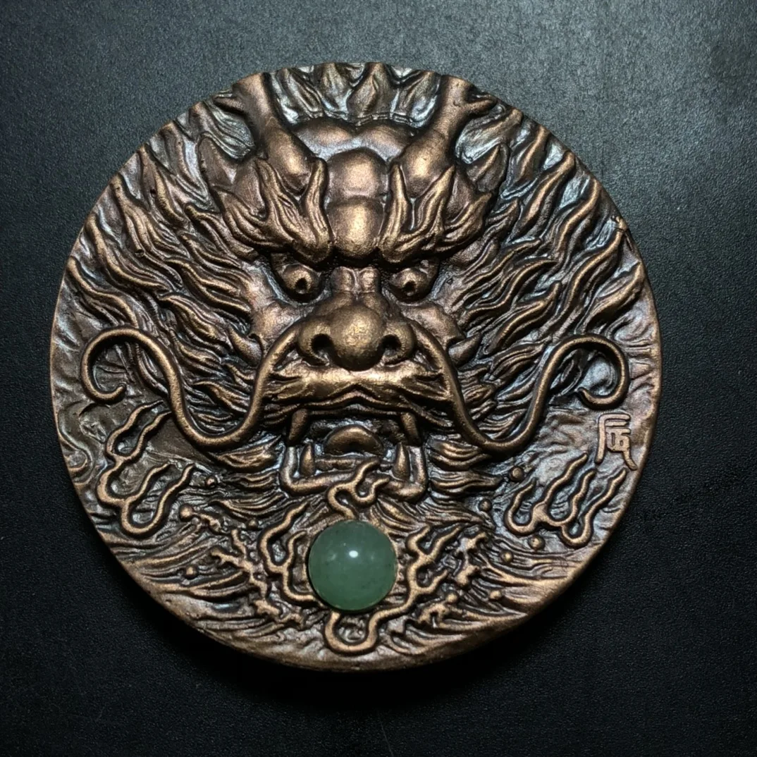 

Exquisite Copper Zodiac Medals Home Crafts Antique Collection Fine Workmanship