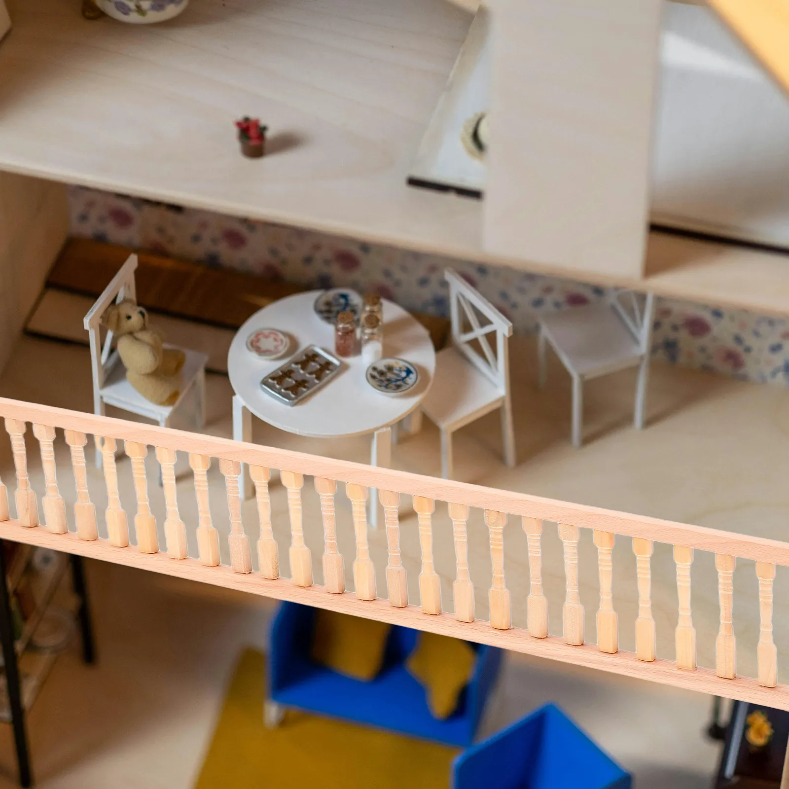 

Деревянный миниатюрный забор-перила для кукольного домика, масштаб 1:12, милый крошечный забор для ролевых игр, украшение для миниатюрного кукольного домика