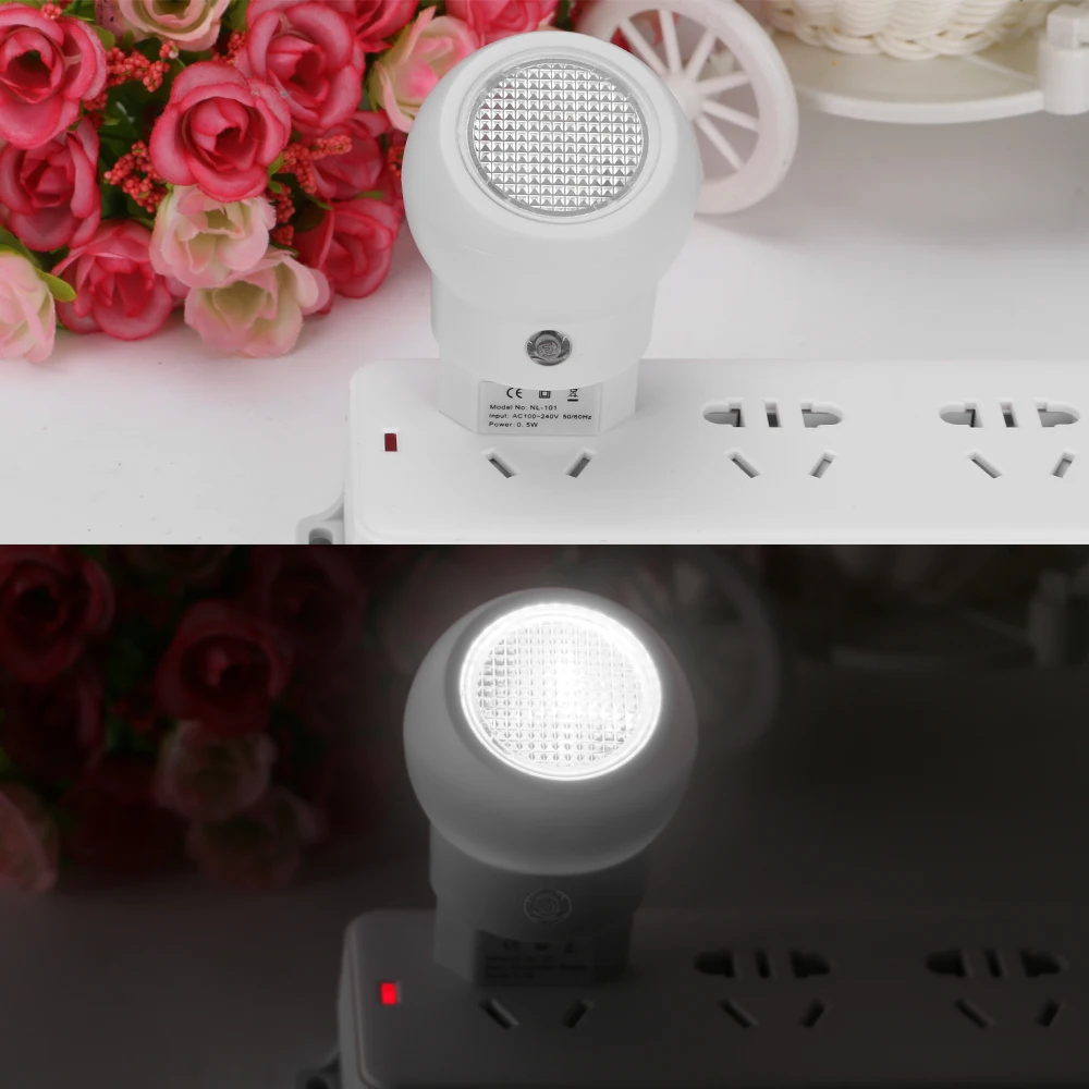 Light Sensor LED Night Light Bedside Lamp EU Plug Wireless LED Lamp 220V 360 Rotating Children Lamp Nightlight Bedroom Lighting