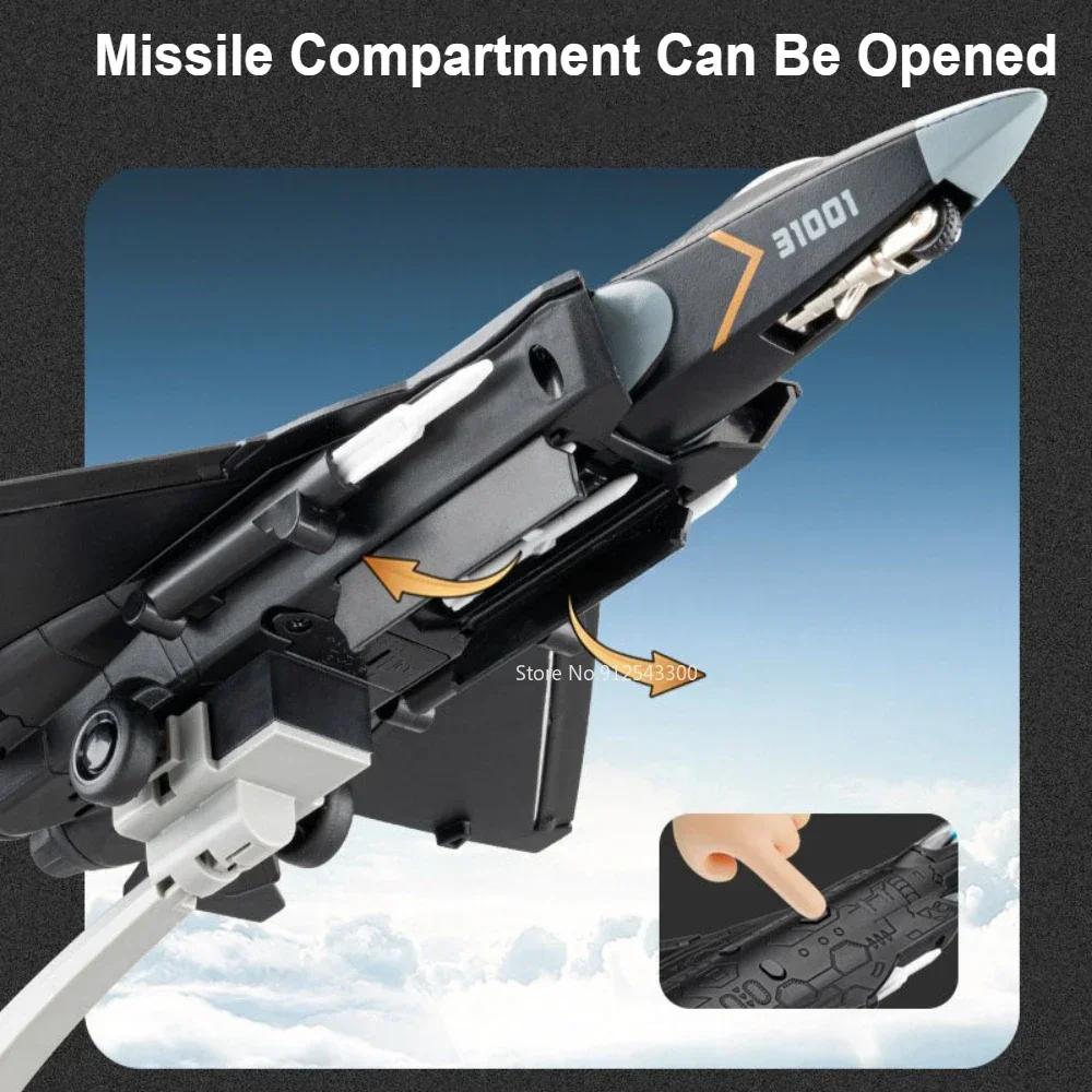 1:68 J-31 Stealth Fighter Model Speelgoed Auto Lichte Muziek Militaire Vliegtuigen Legering Diecast Pull Back Vliegtuig Modellen Desktop Ornament Gift