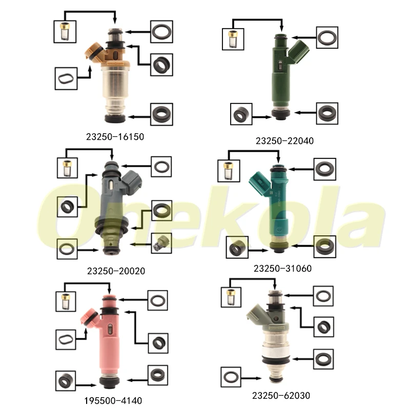 Комплект для ремонта топливного инжектора, 1240 шт., фильтры Orings, уплотнительные кольца для автомобилей Toyota, 12 видов, совместимых с 90%