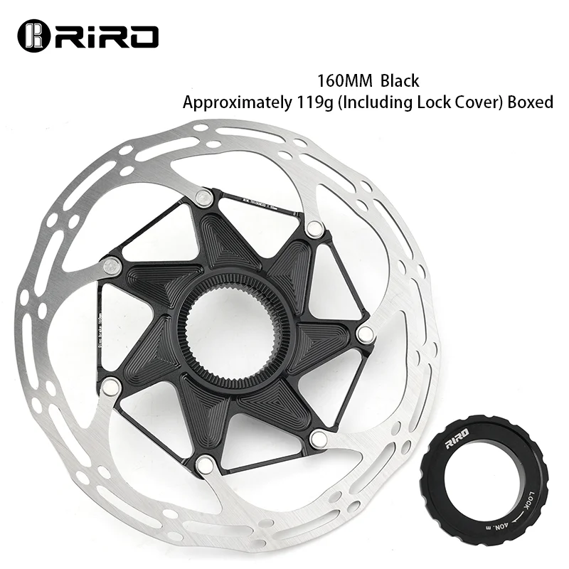 RIRO Fahrradscheiben Center Lock 140 mm 160 mm schwimmender Bremsscheibe Leichter, hochfester Wärmeableitungs-Scheiben-Fahrradbremsscheibe