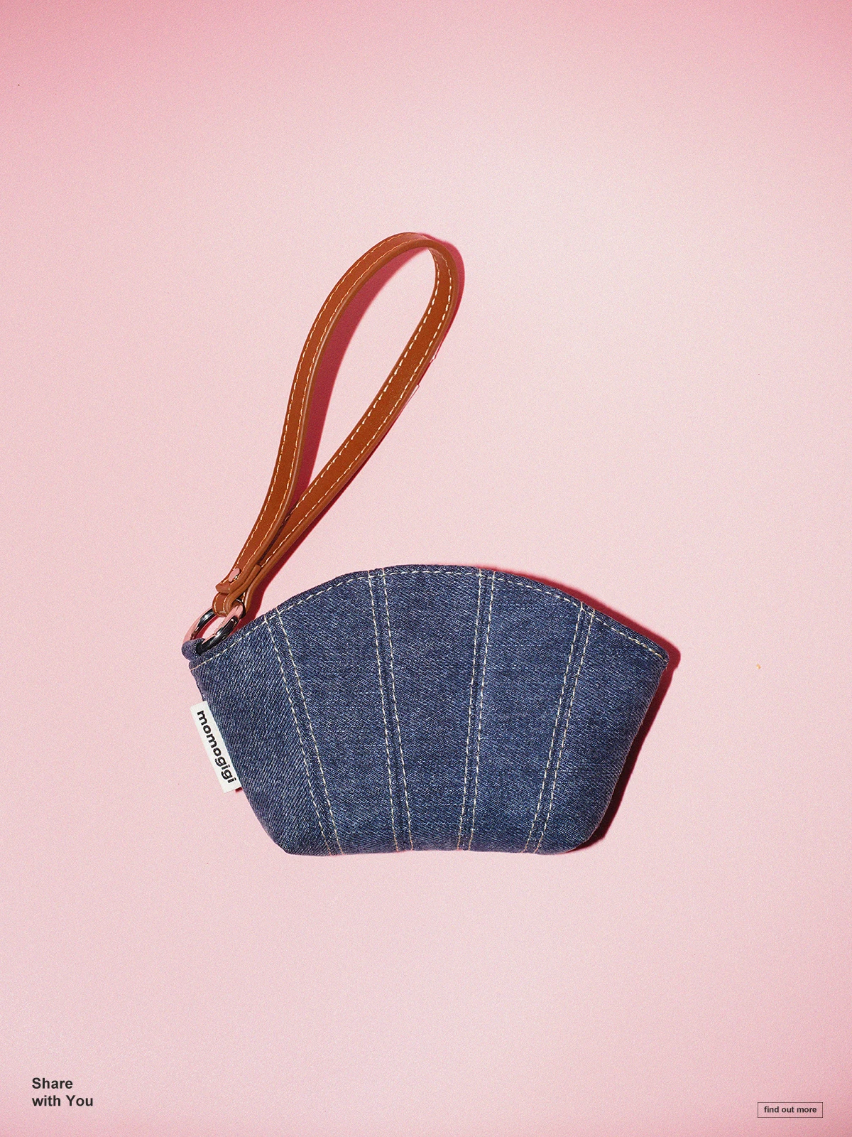 

Retro denim shell shape storage bag, change bag, neck bag.