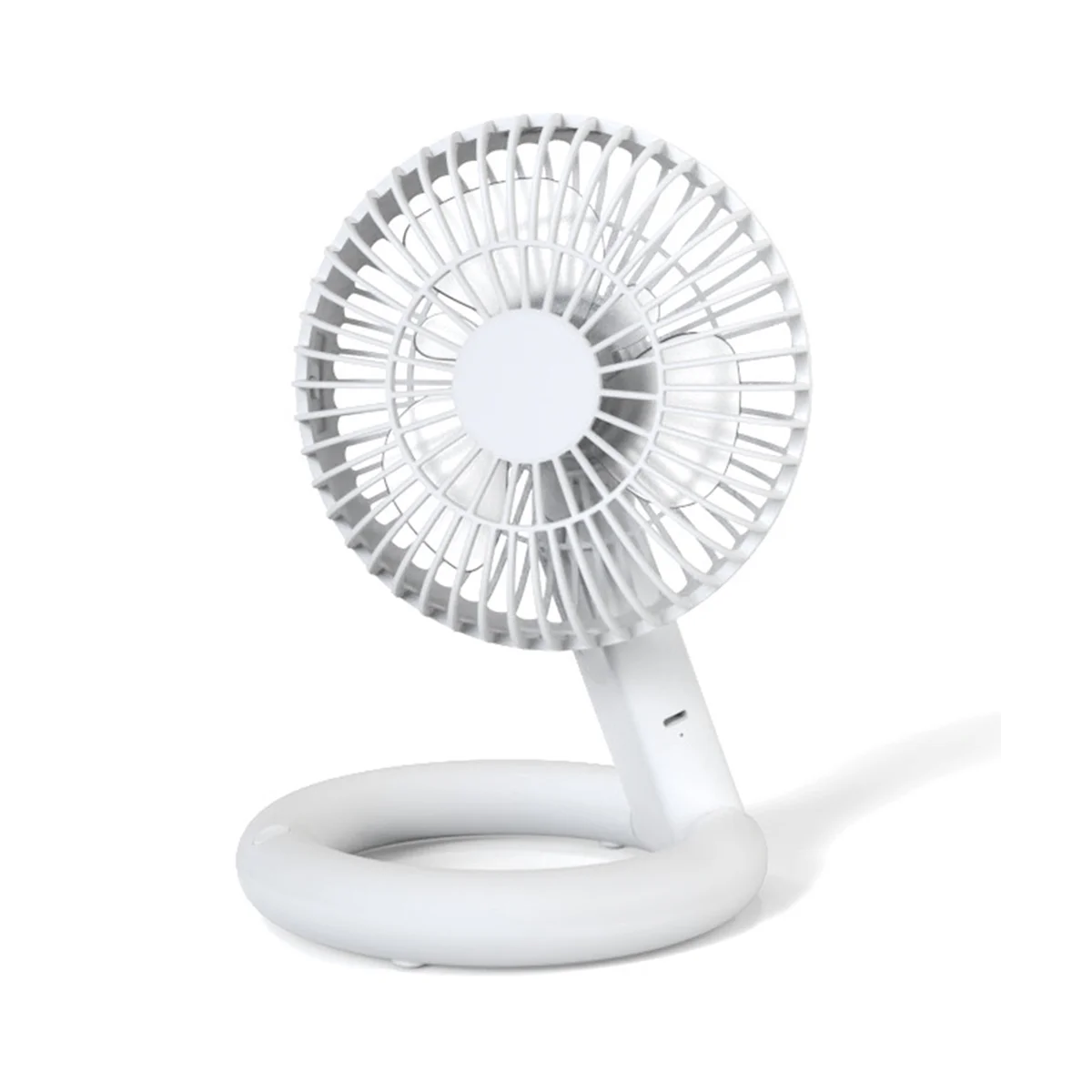 

Mini Oscillating Desk Fan 4 Speeds USB Powered Portable Battery Operated Rechargeable Fans Office (White)