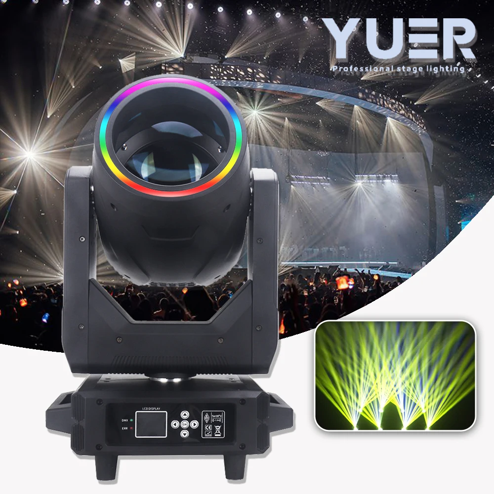 295W Beam Moving Head Light Gobo DMX Stage Lighting Projector  Rainbow Atomization Zoom effect for DJ Disco Party Concert Club