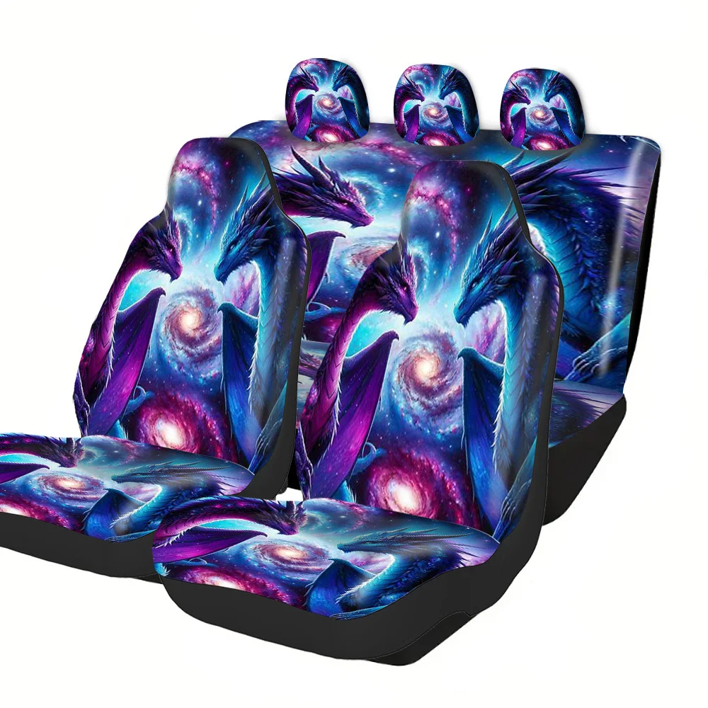 Car Seat Covers - Halloween Christmas New Year Easter Lucky Gift For Friends Dragons Galaxy Spiral Premium Stylish Auto Seat Cov