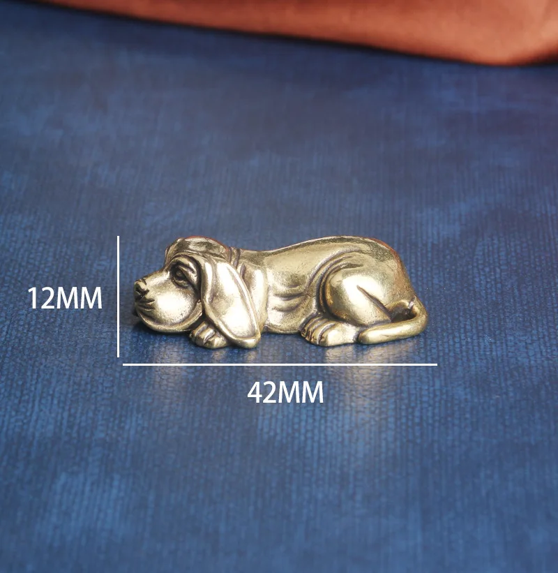 Solid Brass Beagle Dog Figurines Animal Miniatures Crafts Desktop Ornaments Desk Living Room Home Decoration Accessories