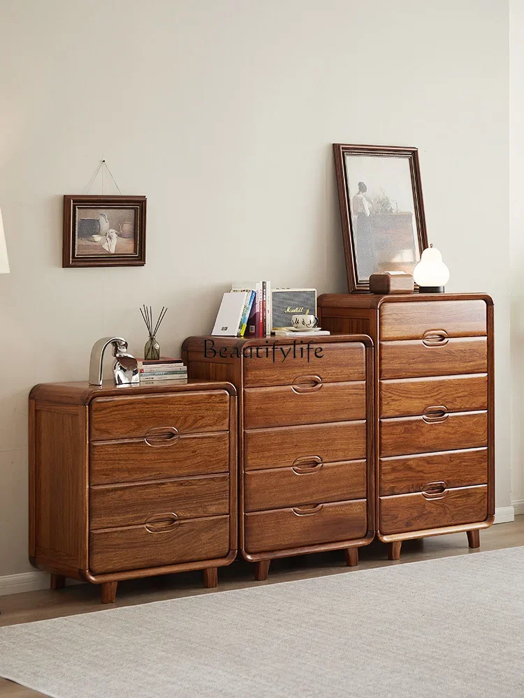 

**Ebony solid wood chest cabinet living room storage drawer locker Chinese furniture