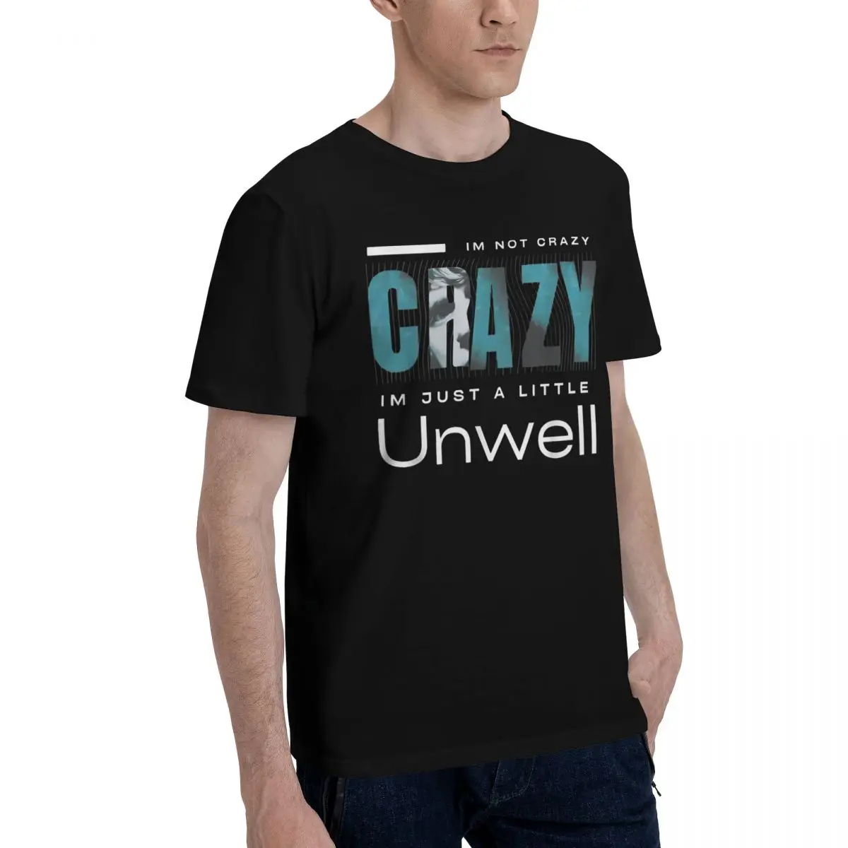 Crazy Unwell Graphic Tee Funny Campaign High grade Kemp T-shirts Activity competition Eur Size