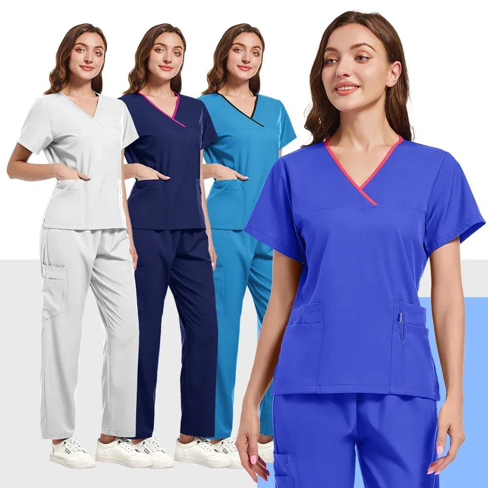 

Short Sleeved Hospital Doctor Uniforms Spa Dental Clinic Medical Scrubs Suits Pet Grooming Veterinary Nurse Accessories