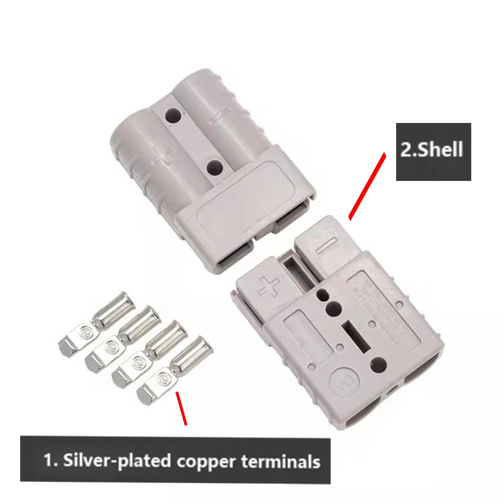 1/2/4/6/PCS 50A 120A 175A 350A 2Pin Power Plugs With dust cover handle 600V Car Battery Quick Connect Disconnect Power Connector