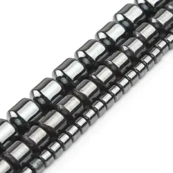 Black Hematite Stone Natural Beads Column Cylinder Loose Spacer Beads For DIY Jewelry Making Necklace Handmade Bracelet 15''