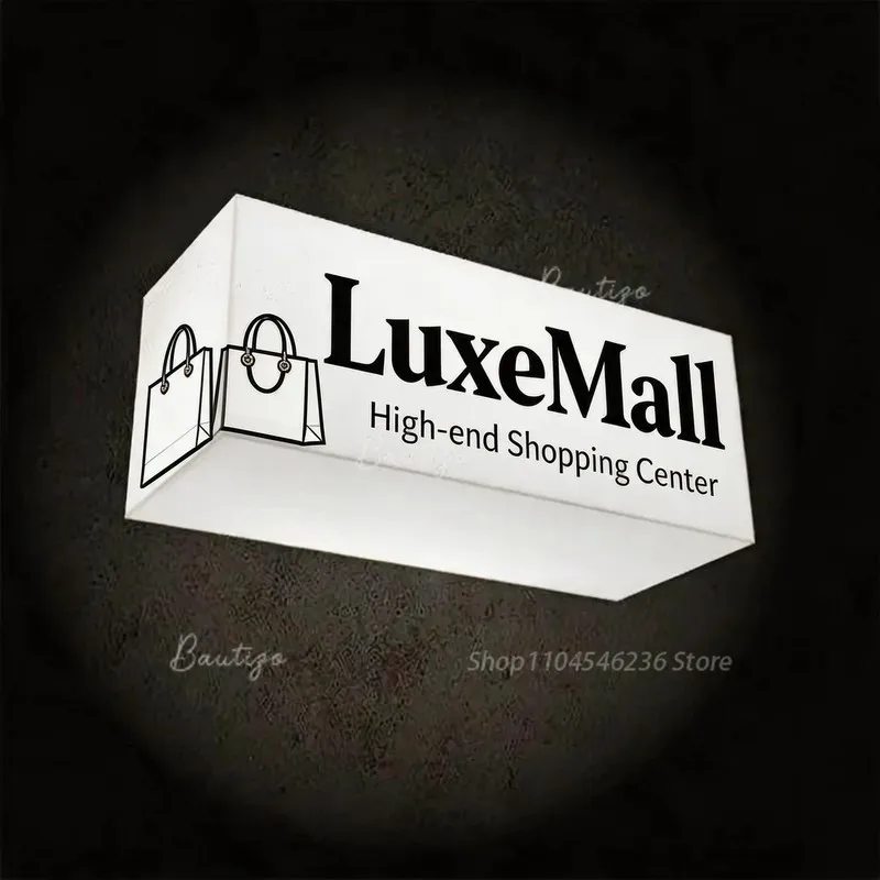 Personalized High-end Shopping Center Acrylic Plexiglass Sign, LED Neon Wall Logo Letters Advertising Display Signage