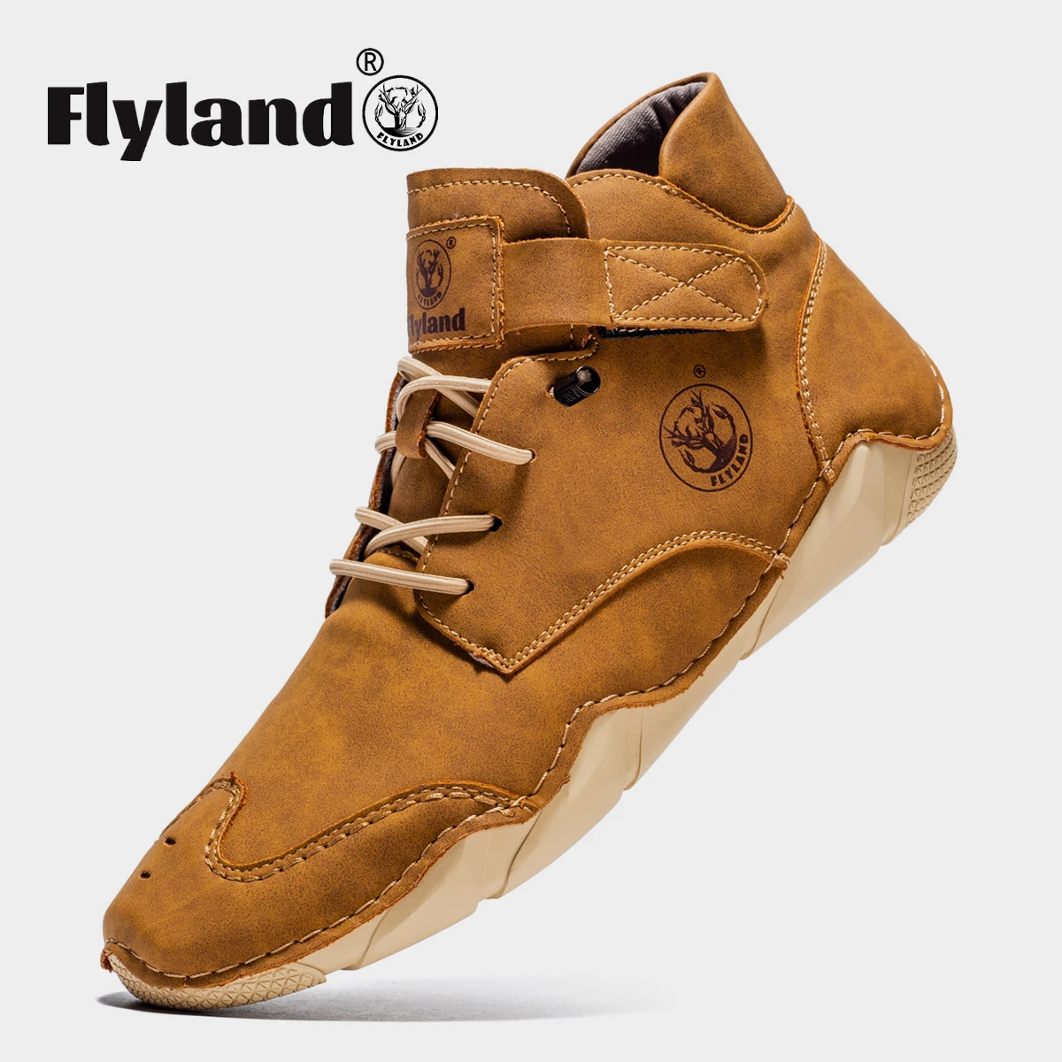 Flyland Herren Chukka Stiefel lässige Lederschuhe Mode männliche Fahr schuhe Vintage Hands tich weiche Arbeit Büros chuhe