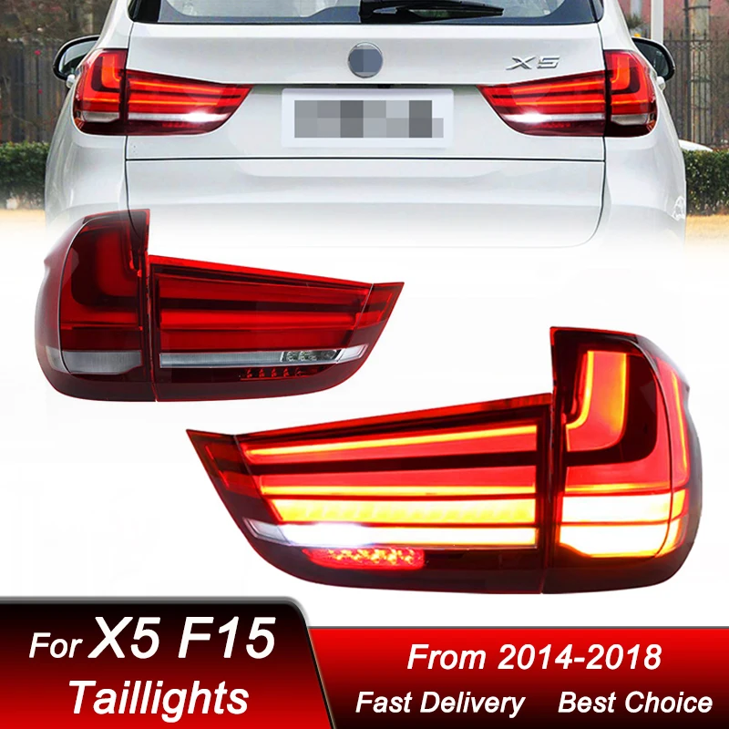 

Поп-стайлинг автомобиля Задние фонари для BMW X5 F15 2014-2018 Новый стиль Полностью светодиодный задний фонарь Динамический указатель поворота Задний фонарь в сборе