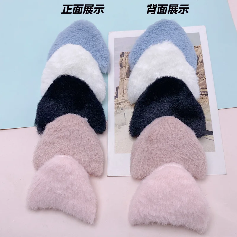 Double-Sided Rabbit Ear Padded Cloth Appliques, DIY Hat Clothes, Sewing Supplies, Headwear Decoratationg Patches, 30Pcs/ Lot