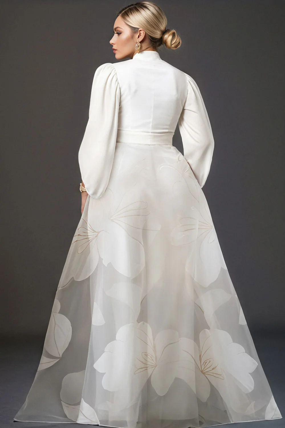 Mono de talla grande para madre de la novia, blanco, elegante, floral, con cuello en V y falda con bolsillo superpuesto