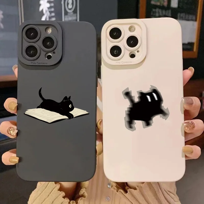 Mischievous Cat Silicone Phone Case For Samsung Galaxy S23 S22 Ultra S21 Plus S20 FE Note 20 A13 A23 A33 A53 A32 A52 A72 Cover