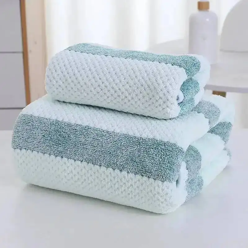 Set di asciugamani con motivo a righe da 1 pezzo per bagno Asciugamano morbido per il viso Asciugamano da bagno Asciugamani assorbenti ad asciugatura rapida
