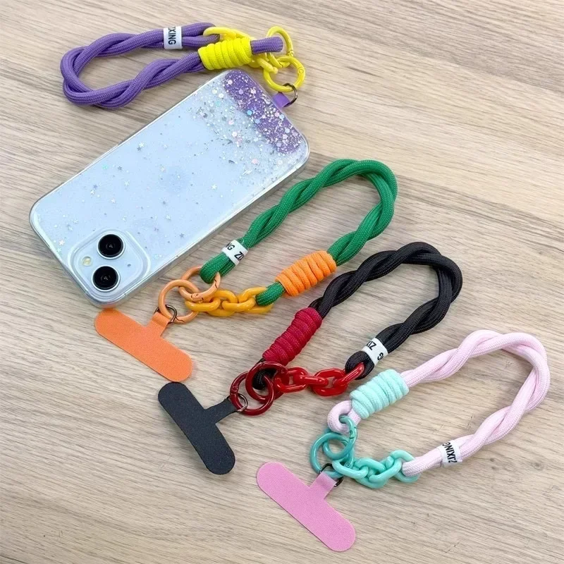 Fashion Strong Mobile Phone Lanyard Hanging Decoration Twist Rope Anti-loss Pendant Wrist Short Straps for All Phone Case - view 3