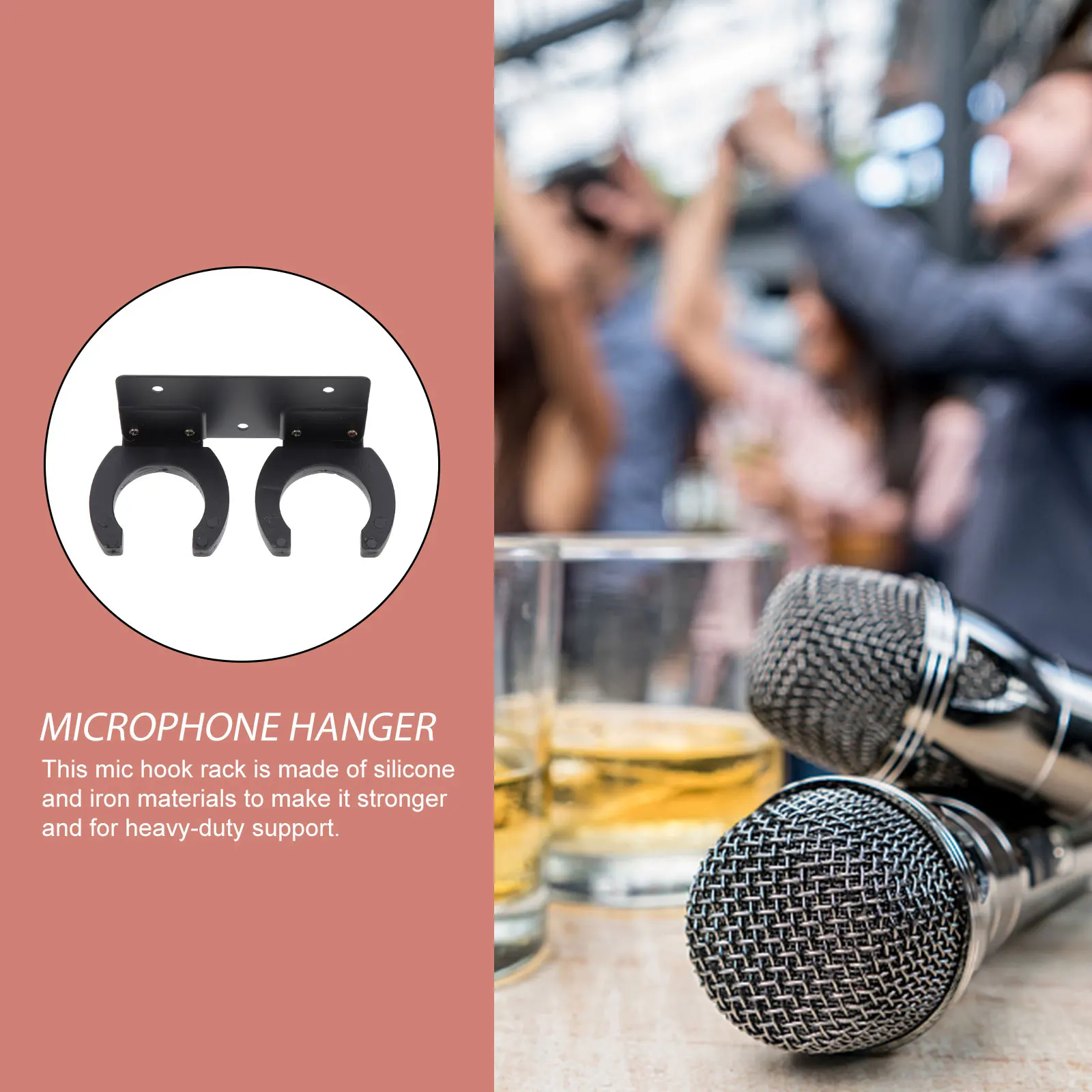 

Microphone Holder Wall Mounted Metal Mic Hanger Bracket For Ktv Home Studio Conference Room Dust Proof Storage Rack