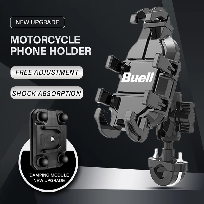 Nuevo soporte de teléfono de Metal para motocicleta para Buell 1125R 1125Cr X1 Xb9r Xb9 Ulysses Xb12x 2025, amortiguador giratorio libre antideslizante