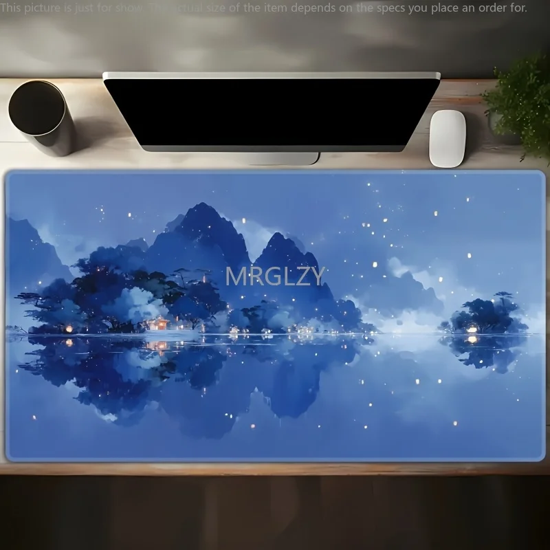 

Blues Landscape Theme Mouse Pad Large Rubber Anti-slip PC Desk Accessories Mousepad for Office and Gamer Keyboard Mats Decor Mat