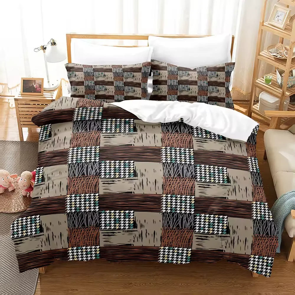3Pcs bedding set Single Twin Queen Complex artistic patternsSize With 2Pillowcases 50x75cm  soft and comfort Bedding accessories
