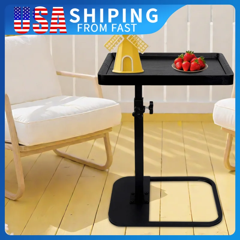 

Height Adjustable Sofa Side Table Portable Bedside Table 360 Rotating Coffee Table Multifunctional Laptop Office Desk For home