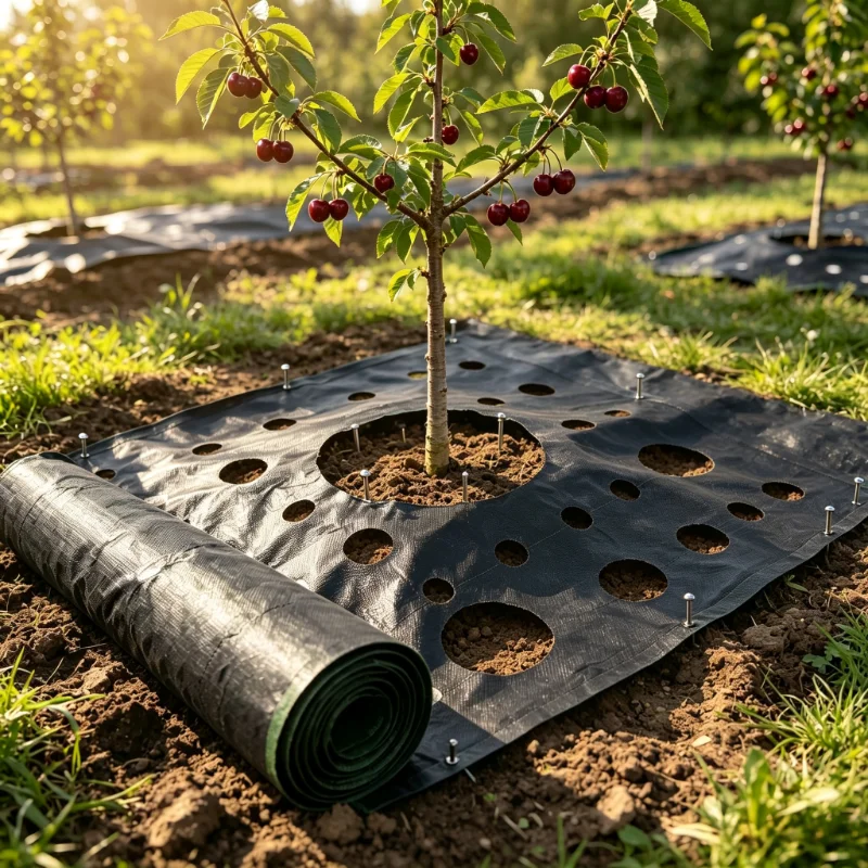 Black Green Weed Barrier Fabric, Breathable Water Permeable, Moisture & Heat Retention, Weed Control Mat for Garden & Field ﻿