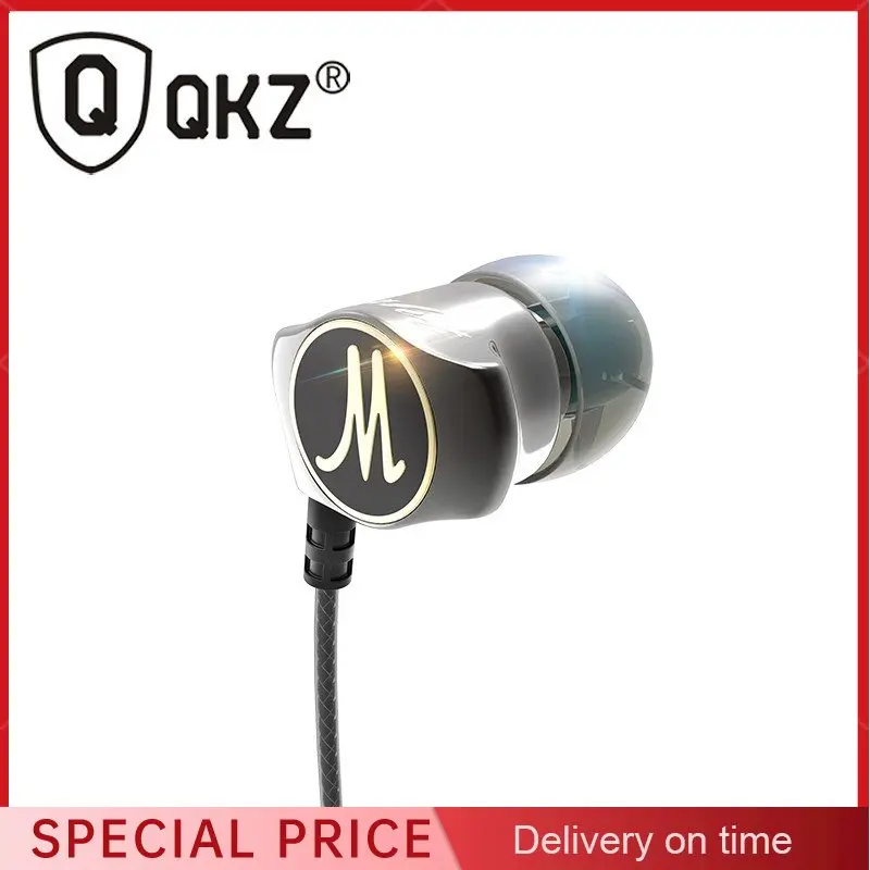 QKZ DM7 سماعة أذن مصنوعة من سبائك الزنك HiFi fone de ouvido BASS سماعة أذن مزودة بالمكبس سماعة رأس ستيريو ذات نسخة أساسية للهواتف الذكية