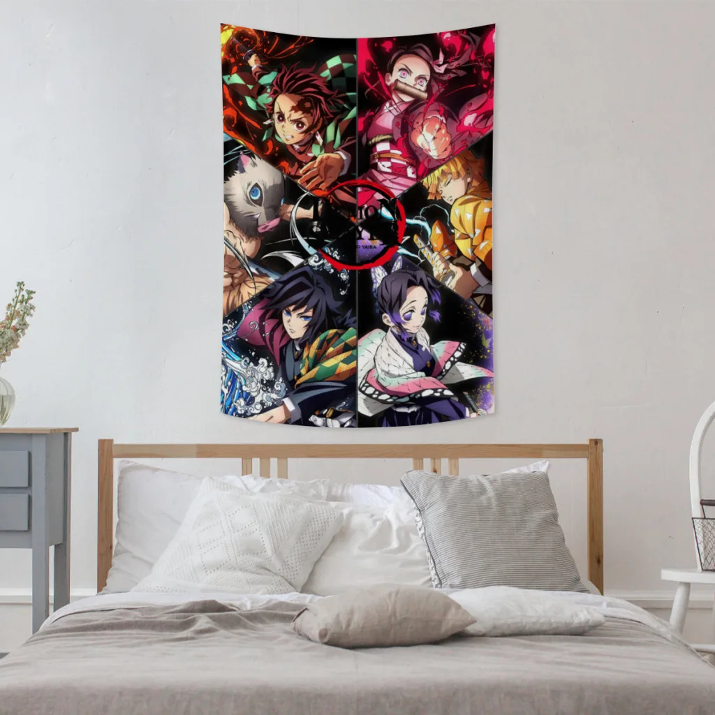 Demon Slayer Graphic Anime Tapestry  Room Décor Aesthetic Home Decoration Bedroom Wall Art