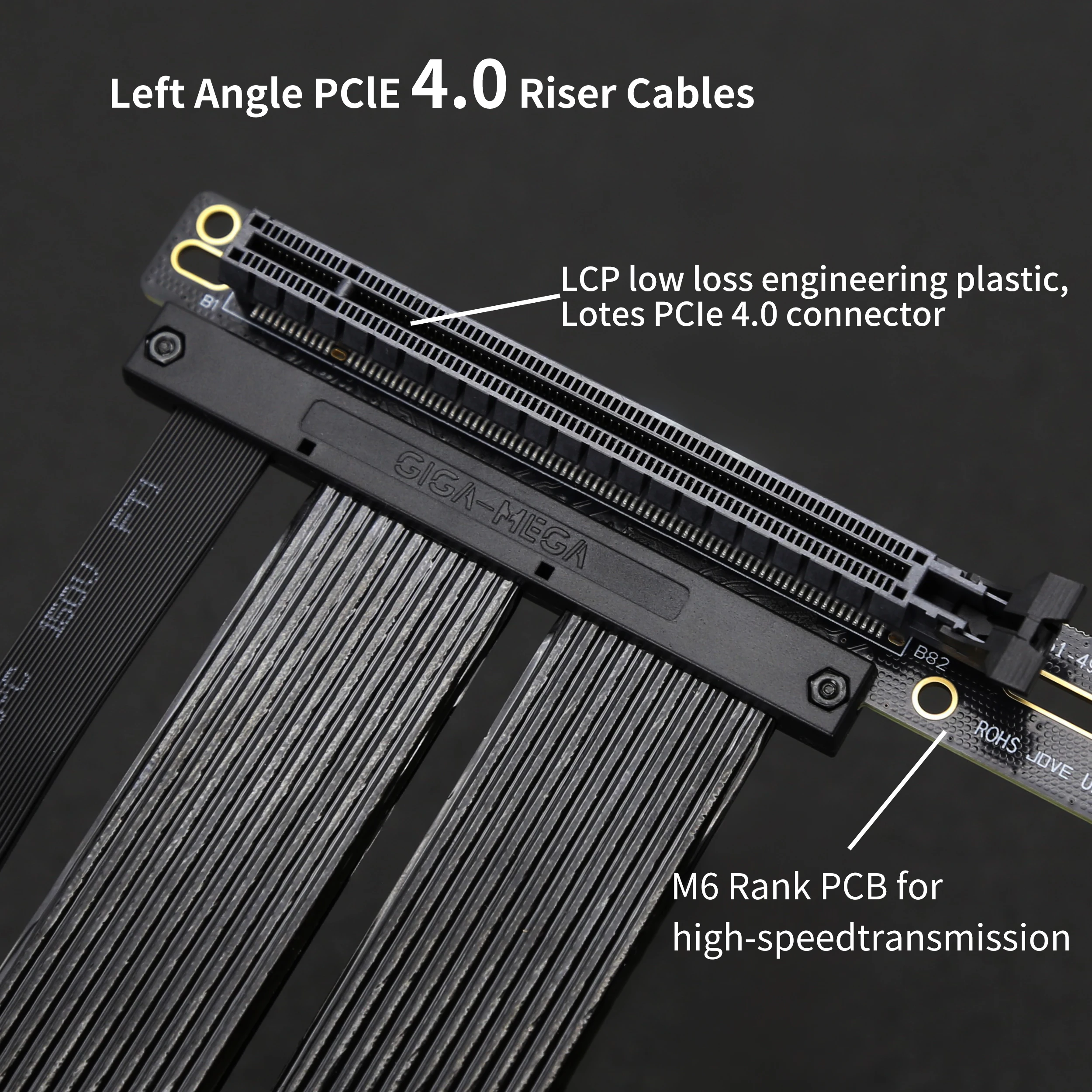 Imagem -03 - Gpu Suporte de Montagem Vertical Cabo Riser Ângulo Esquerdo Pci-e X16 Baixa Perda Suporte de Alta Definição Atx E-atx Case Pcle 4.0