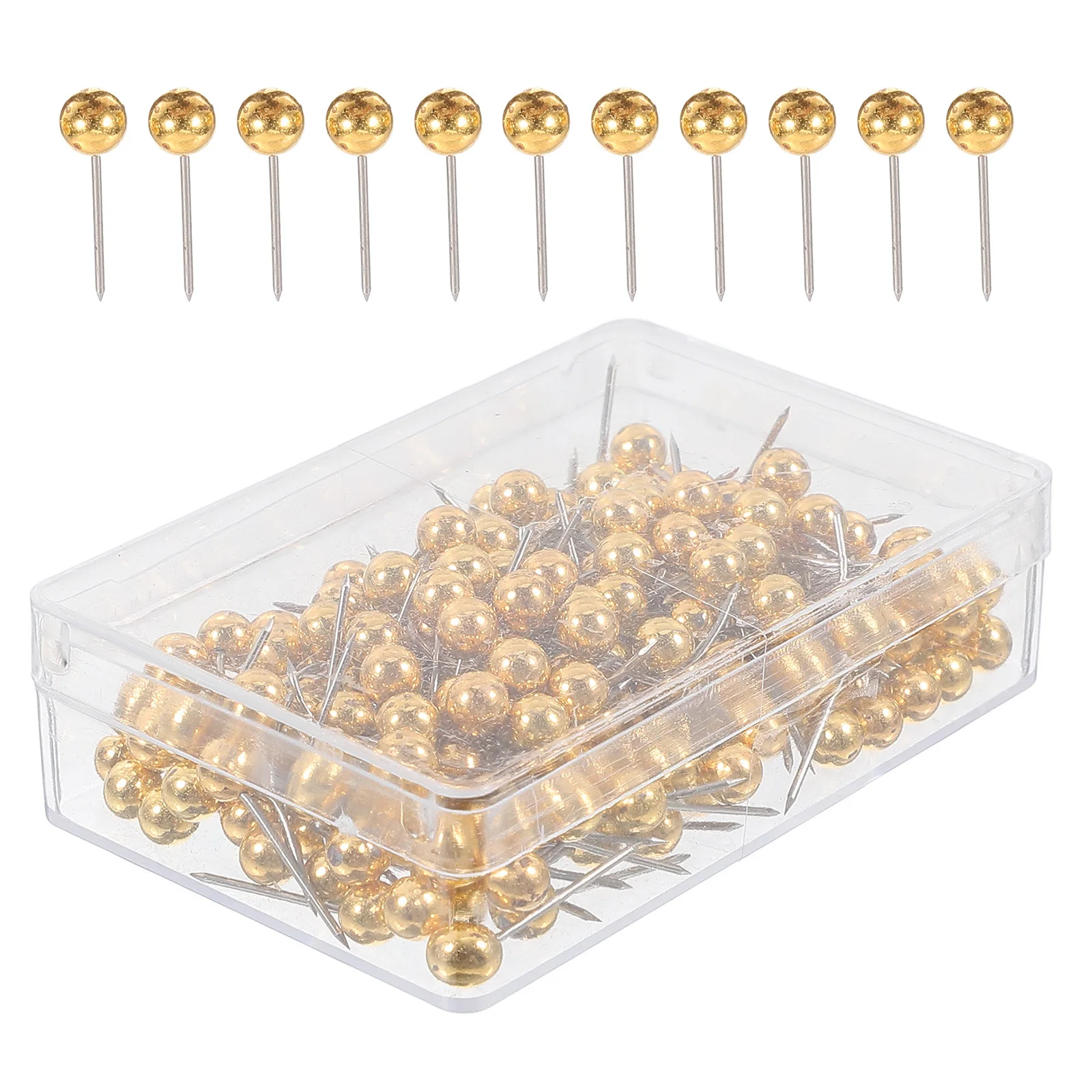 หมุดปักผ้าหัวกลมสีทอง 200 ชิ้น สำหรับงาน DIY งานฝีมือ ตกแต่งผนัง แสดงผลงาน ใช้งานได้จริง สวยงาม อุปกรณ์เครื่องเขียน