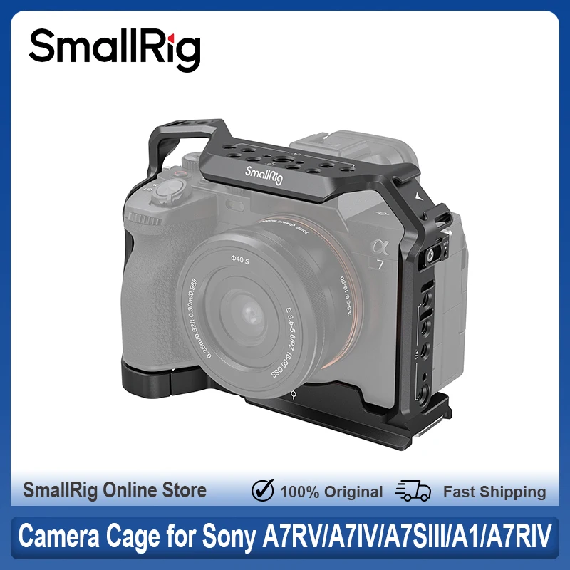 SmallRig Full Camera Cage with Multiple Monunting Points All-round Proctive Pads for Sony A7RV A7IV A7RIV A7SIII A1 Camera