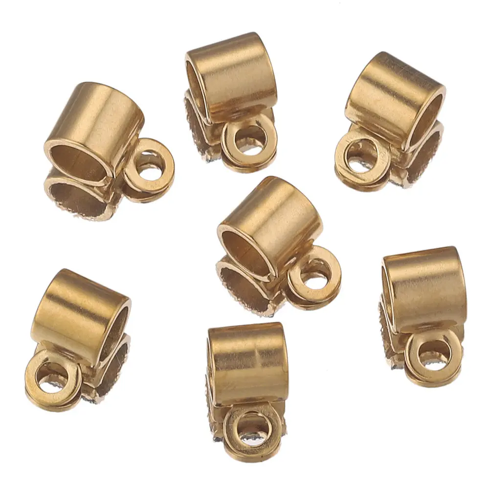 

20pcs/lot Stainless Steel Bail Clasps Pendant Connectors Gold Charms Pendants Clip Pinch Hooks for DIY Jewelry Making Supplies