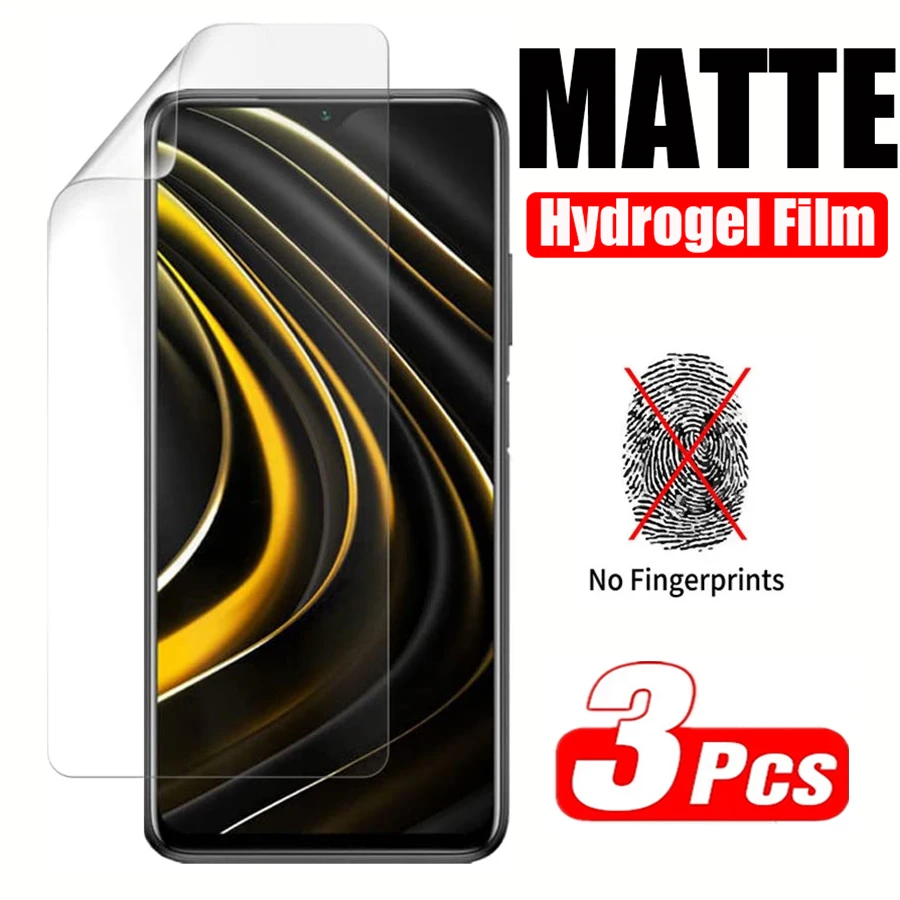 

3PCS Full Cover Matte Hydrogel Film For Xiaomi Poco M3 Screen Protector For Poco X3 X4 M3 M4 Pro 5G Case For Xiaomi Poco M3