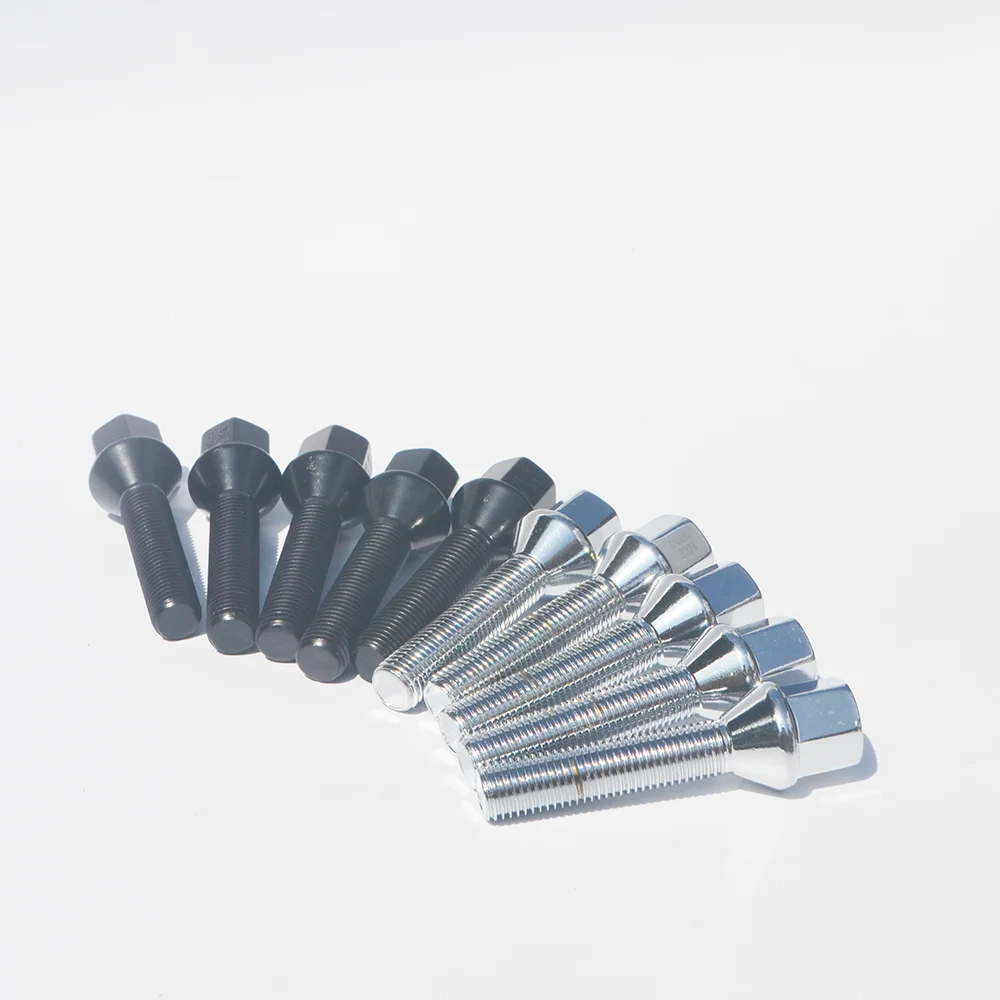 

10PCS 12x1.5| 12x1.25| 14x1.5| 14x1.25 |40mm |45mm| 50mm| 55mm Cone Seat Car wheel spacer adapter wheel bolts For BMW