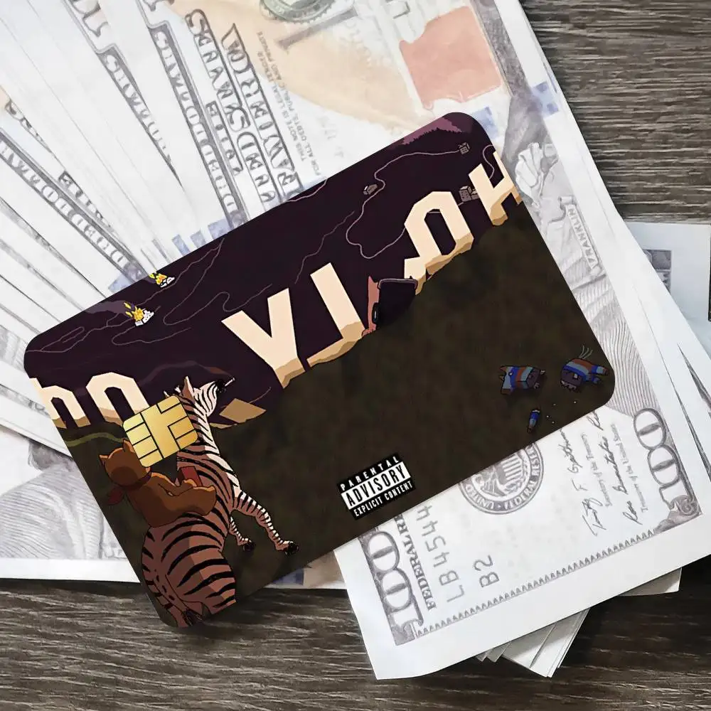 الأزياء Q-Quasimoto ملصق الائتمان الجلد غطاء بطاقة ملصقات 4 قطع فيلم حافلة تمرير الجبهة الديكور البنك الخصم للماء