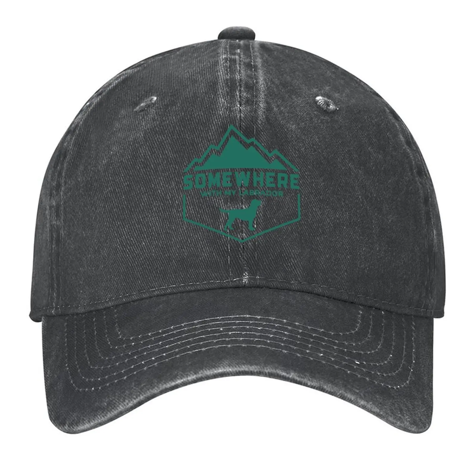 

Somewhere With My Labrador Outdoor Wilderness Adventurous Dog Gift Baseball Cap Ball Cap golf hat genuine Baseball Men Women's