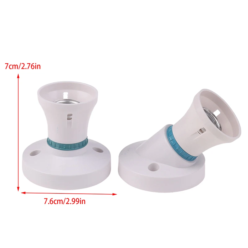 E27 Screw Ceiling Lamp Head Conversion Flat Oblique LED Lamp Holder 6A Desktop Small Led Lighting Base Socket White