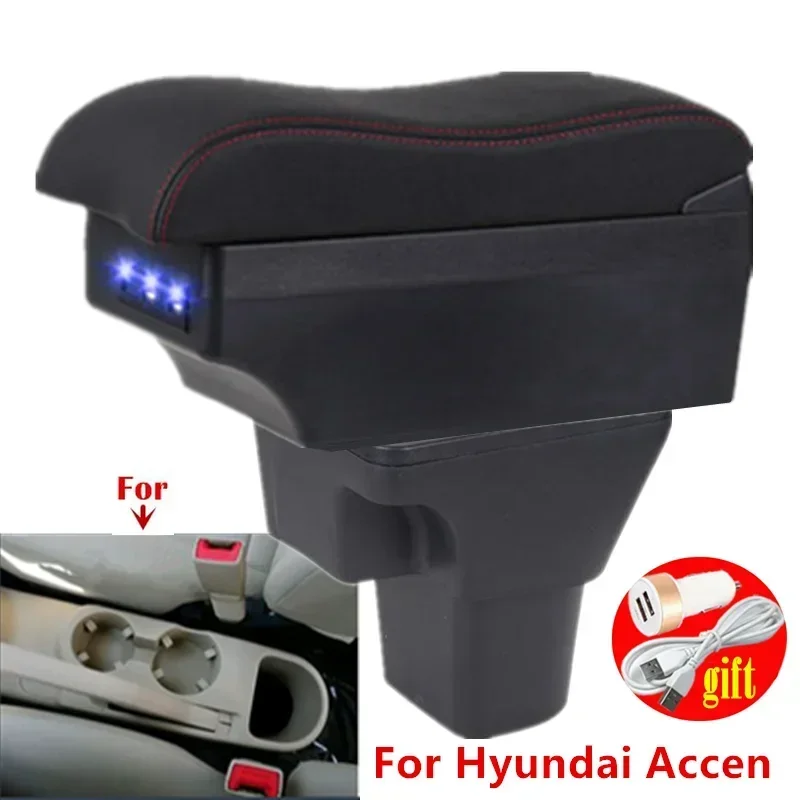 

For Hyundai Accent Armrest Box For Hyundai Accent Verna Storage box Interior Dedicated Retrofit Car Armrest box Car Accessories